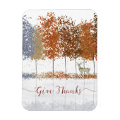 Danke an Erntedank Bäume und einsamen Hirsch Magnet (Vertikal)