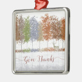 Danke an Erntedank Bäume und einsamen Hirsch Ornament Aus Metall (Links)