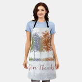 Danke an Erntedank Bäume und einsamen Hirsch Schürze (Getragen)