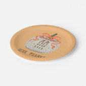 Danke an Erntedank Chinoiserie Pumpkin Pappteller (Schrägansicht)