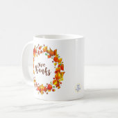 Danke an Erntedank Herbstleaves Fall Kaffeetasse (Vorderseite Links)