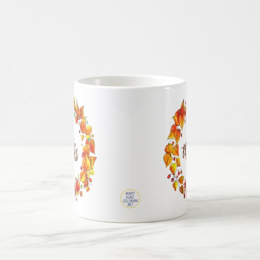 Danke an Erntedank Herbstleaves Fall Kaffeetasse (Mittel)
