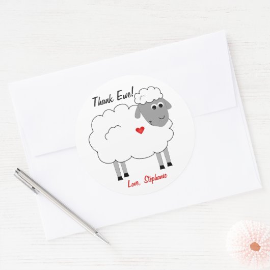 Danke an Ewe Sheep Sticker (Umschlag)