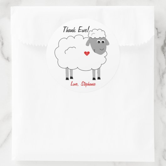 Danke an Ewe Sheep Sticker (Tasche)