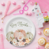 Danke an Floral Pumpkin Paper Teller (Party)