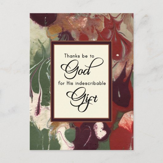 Danke an Gott für sein Geschenk Weihnachten Postkarte (Vorderseite)