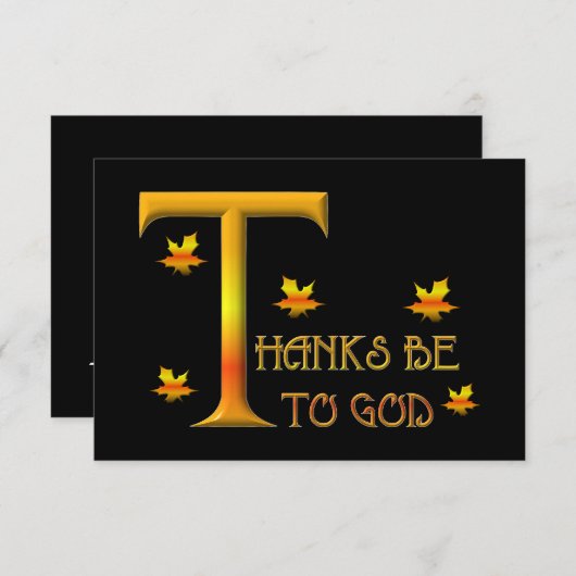 Danke an Gott (mit herbstfarbenen Blätter) Einladung (Vorne/Hinten)