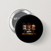 Danke an Hallothanksmas Highland Cow Halloween Button (Vorne & Hinten)
