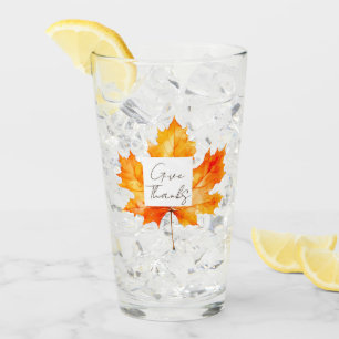 Danke an Herbstlaub Erntedank Glas