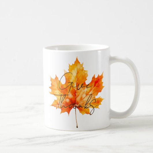 Danke an Herbstlaub Erntedank Kaffeetasse (Rechts)