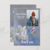 Danke an Hummingbird White Blume (Vorne/Hinten)