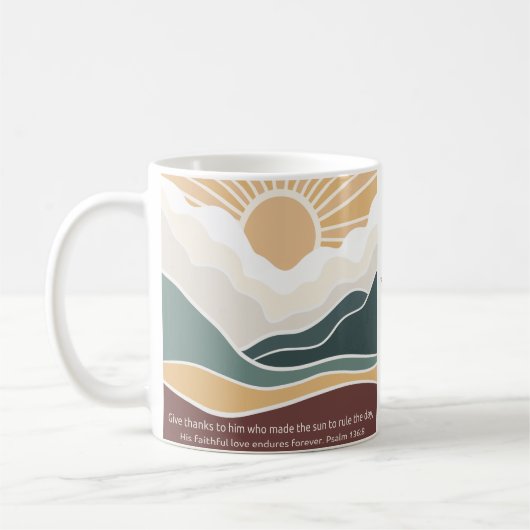 Danke an Ihm Christlich Boho Sunrise Kaffeetasse (Links)