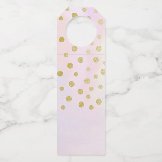 Danke an Imitate Gold Confetti Flaschenanhänger (Rückseite)