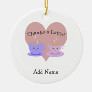 Danke an Latte Keramikornament