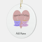 Danke an Latte Keramikornament (Links)