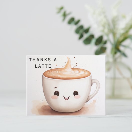 Danke an Latte Postkarte (Stehend Vorderseite)