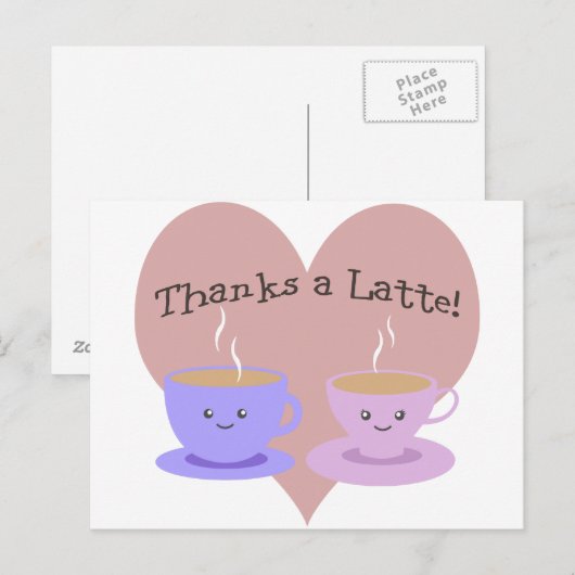 Danke an Latte Postkarte (Vorne/Hinten)