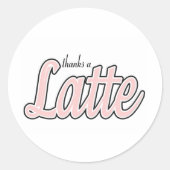 Danke an Latte Runder Aufkleber (Vorderseite)