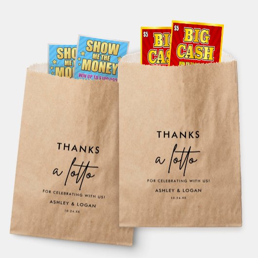 Danke an Lotto Wedding Scratchers Geschenktütchen