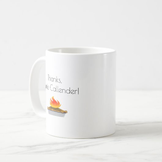 Danke an Marie Callender Burning Pie Coffee Tasse (Vorderseite Links)