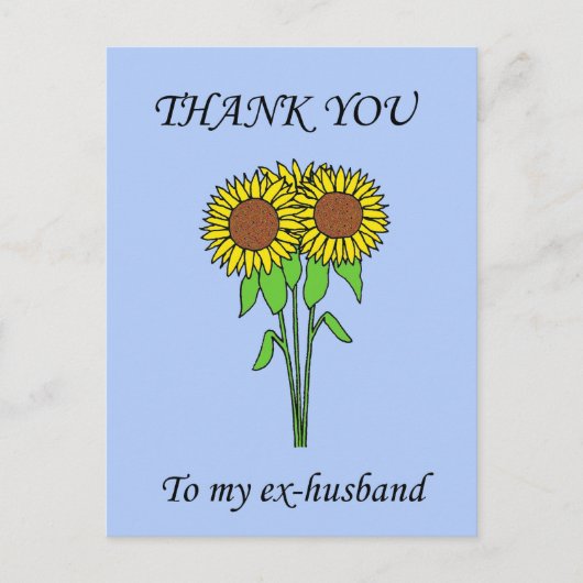 Danke an meine Ex-Ehemann-Sonnenblumen Postkarte (Vorderseite)