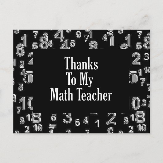Danke an meinen Mathematiklehrer Postkarte (Vorderseite)