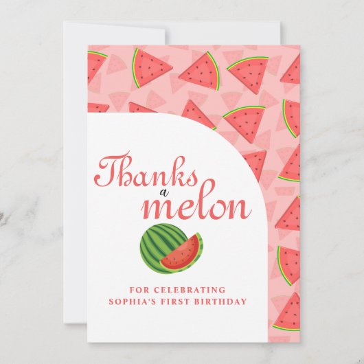 Danke an Melon 1. Geburtstag Watermelon (Vorderseite)