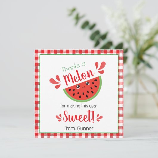 Danke an Melon Danke-Card Einladung (Stehend Vorderseite)