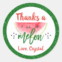Danke an Melon Glitzer Watermelon Vielen Dank Runder Aufkleber