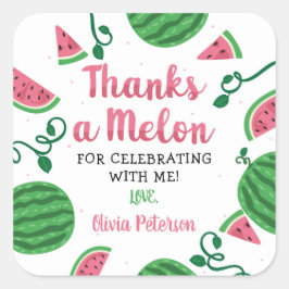 Danke an Melon Sticker, Watermelon Quadratischer Aufkleber
