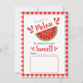 Danke an Melon Teacher Dankeschön Card Einladung (Vorderseite)