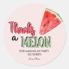 Danke an Melon | Wassermelone | Geburtstag Vielen Runder Aufkleber