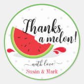 Danke an Melon Watermelon Danke Tag Runder Aufkleber (Vorderseite)