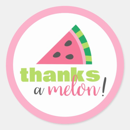 Danke an Melon Watermelon Geburtstag Danke Runder Aufkleber (Vorderseite)
