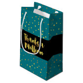 Danke an Million Glitzer Gold Kleine Geschenktüte (Rückseite Schrägansicht)