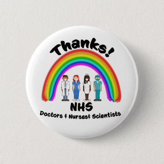 Danke an NHS Doctors Nurses Scientists Rainbow Button