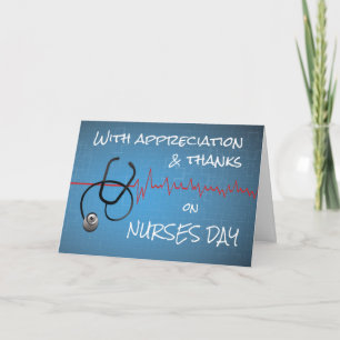 Danke an Nurses Day Stethoscope und Heartbeat Wav