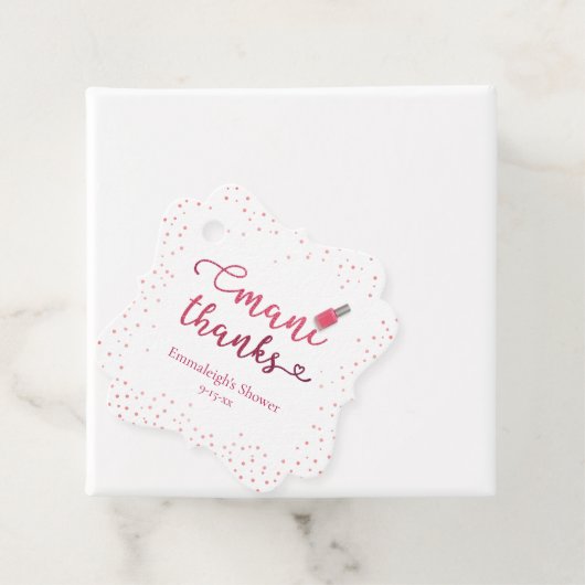 Danke an Pink Mani Geschenkanhänger (Beispiel)