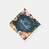 Danke an Russe Fall Floral Erntedank Dinner Serviette (Ecke)