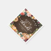 Danke an Russe Fall Floral Erntedank Dinner Serviette (Ecke)