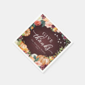 Danke an Russe Fall Floral Erntedank Dinner Serviette (Ecke)