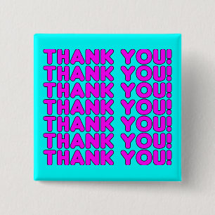 Danke an sie: Niedlich Girly Pink Cyan Vielen Dank Button