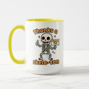 Danke an Skele-ton Funny Skeleton Halloween Tasse