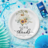 Danke an Sunblumen White Pumpkin Erntedank Pappteller (Party)