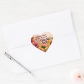 🌻 Danke an Sunny Petals & Scarlet Blooms Herz-Aufkleber (Umschlag)