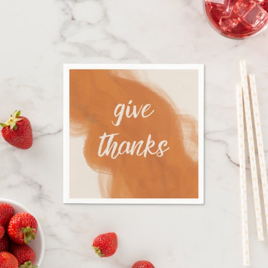 Danke an Terracotta Watercolor Erntedank Serviette (Beispiel)