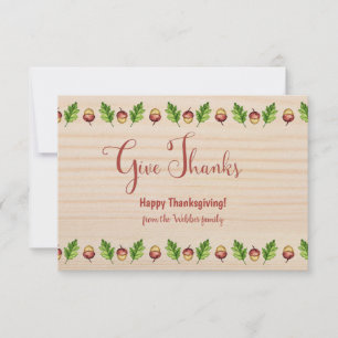 Danke an Thanksgiving Acorns Custom Karte