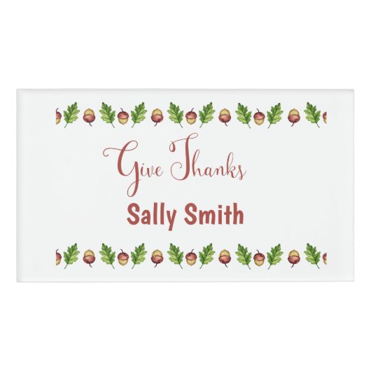 Danke an Thanksgiving, das individuell anpassbar i Namenschild (Vorderseite)
