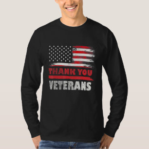 Danke an Veteranen Kampfstiefel Amerikanische Flag T-Shirt