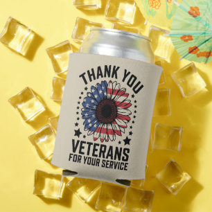 Danke an Veteranen Sonnenblume Militärveteranen Ta Dosenkühler